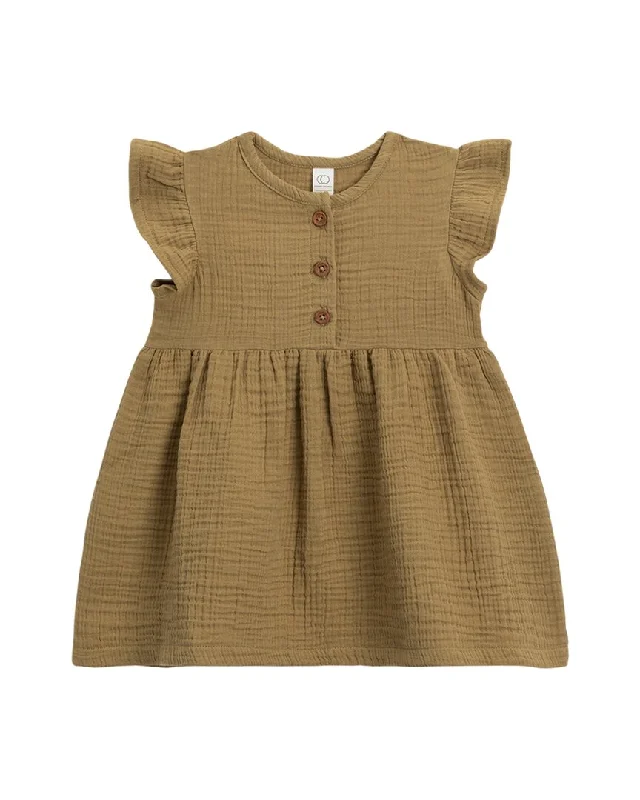 Big Savings Colored Organics Gia Muslin Ruffle Sleeve Dress