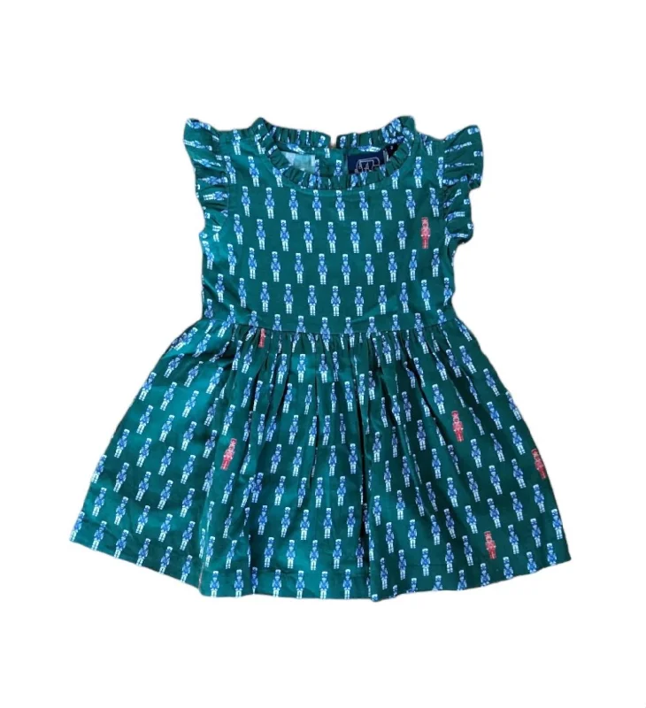 Deal Explosion Girl's Nutcracker Ruffle Dress In Green