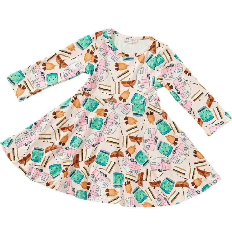 Don’t Miss Out Girl's Simply Smores Dress In Multi-Colored