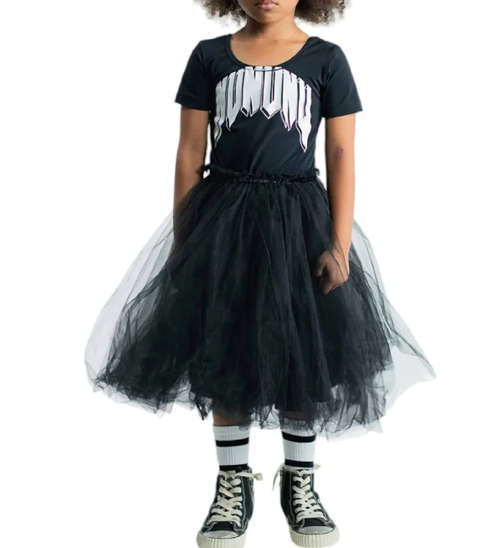 Don't Wait Girl's Rock Nu Roll Party Dress In Black