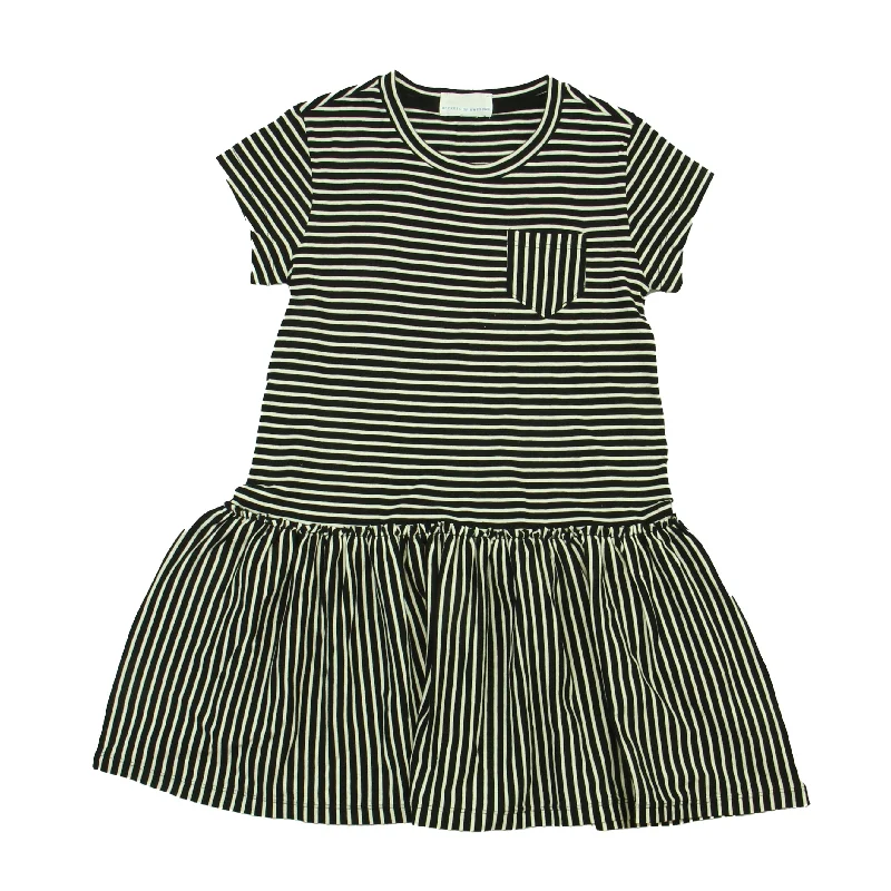 Mega Sale Rockets Of Awesome Girls White | Black |Stripes Dress