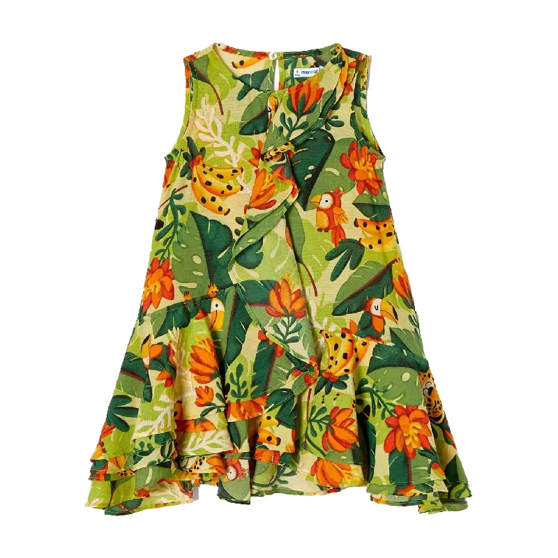 Huge Discounts Mayoral Girls Green Jungle Dress