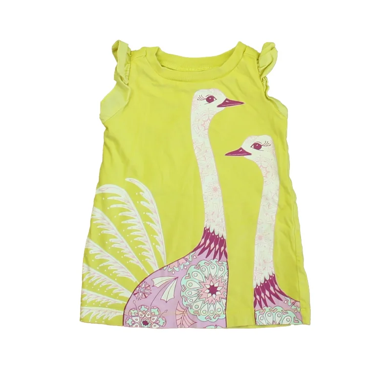 Online Exclusive Tea Girls Yellow | Pink Peacock Dress