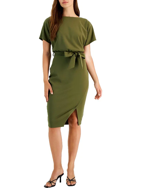 New Arrival Womens Blouson Split Wrap Dress