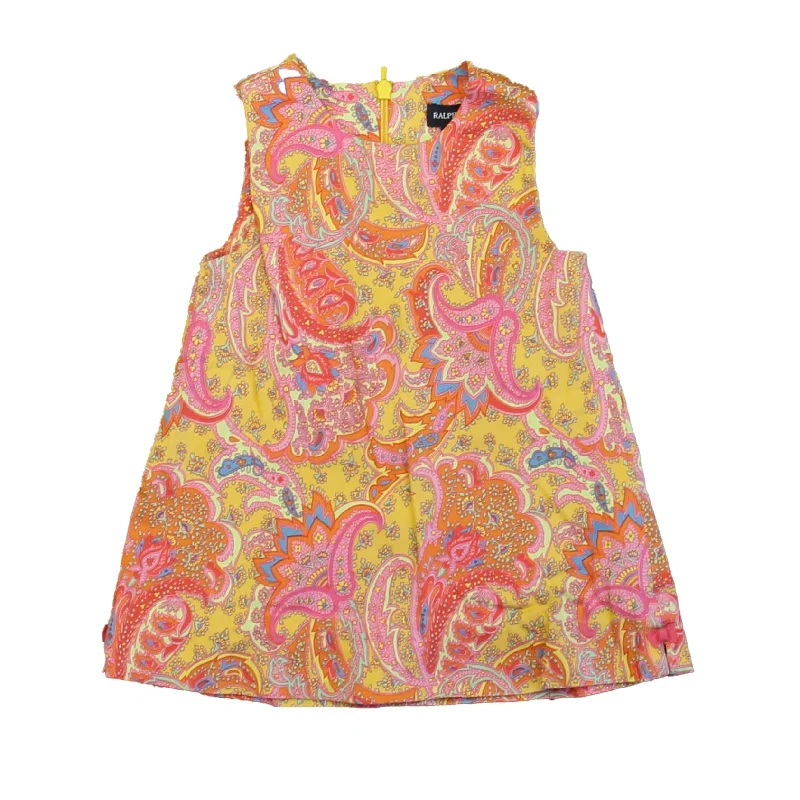 Special Savings Ralph Lauren Girls Pink | Coral Paisley Dress
