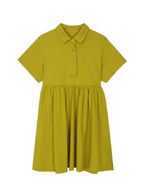 Stock Up and Save Kids Polo Dress In Lime