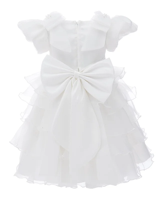 Price Buster White Bonaventura Ruffle Dress