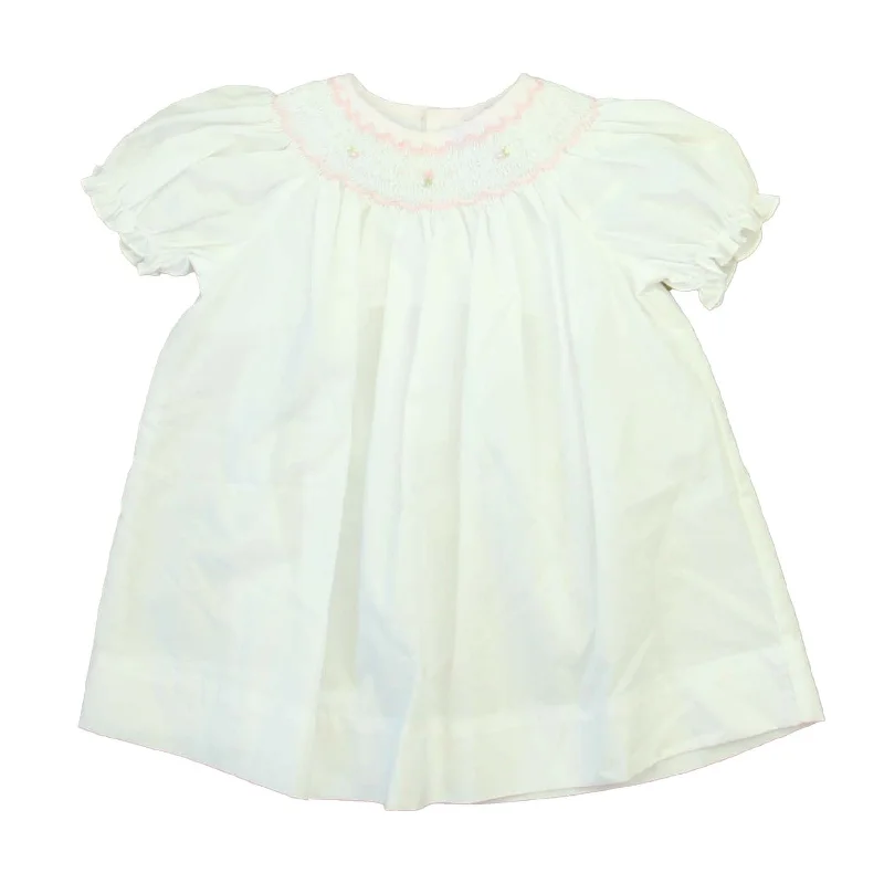 Big Discounts Petit Ami Girls White | Pink Smocked Dress