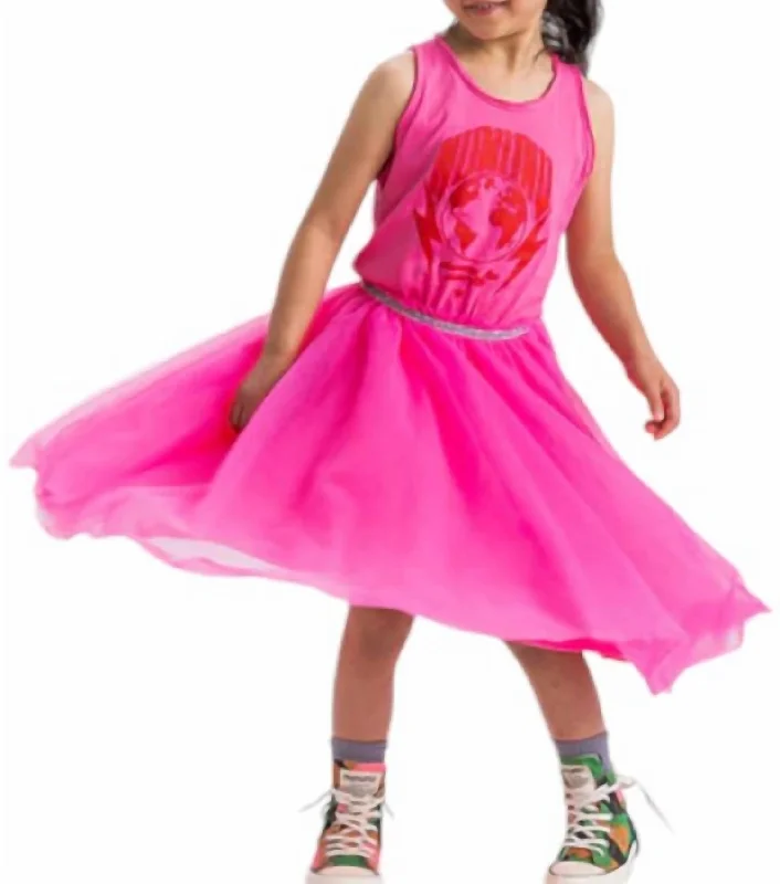 Exclusive Savings Girl's Planet Tule Dress In Hot Pink