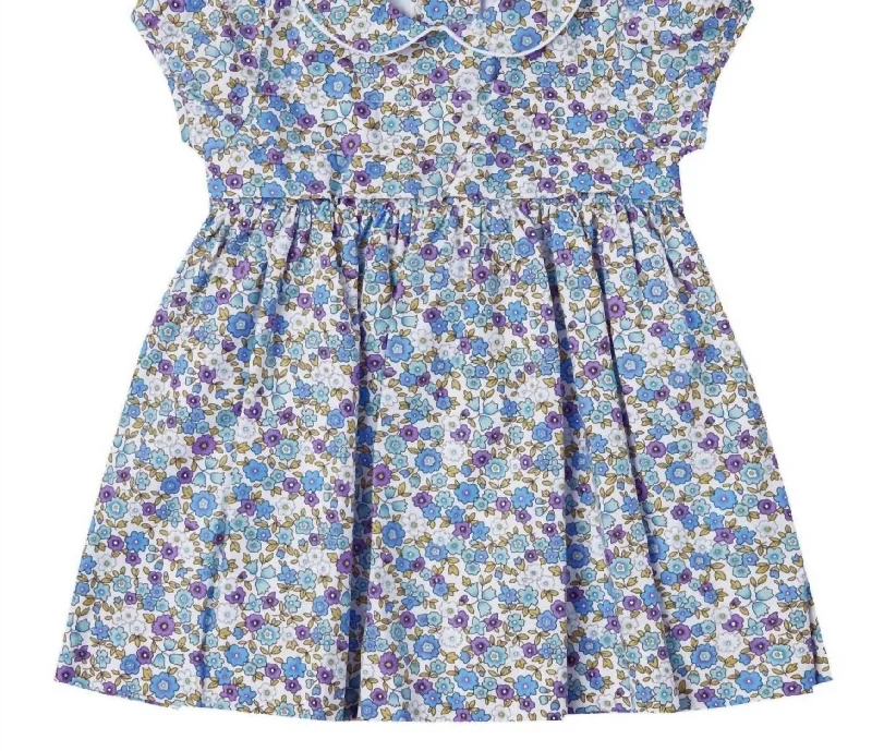 Special Savings Girls' Liberty Puff Sleeve Dress In Blue
