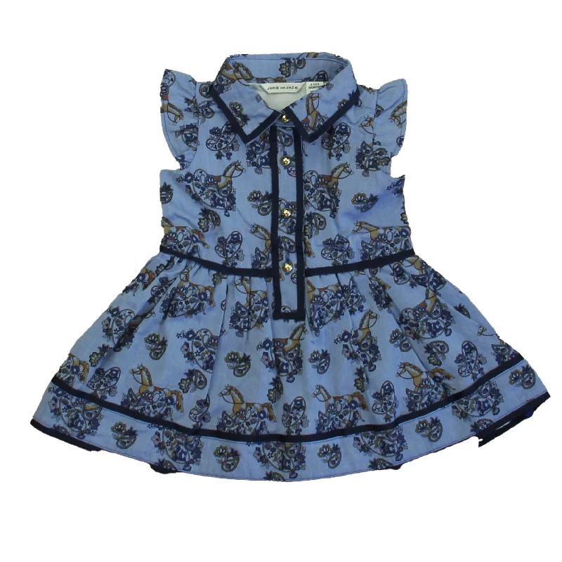 Shop and Save Janie and Jack Girls Blue Horses Dress