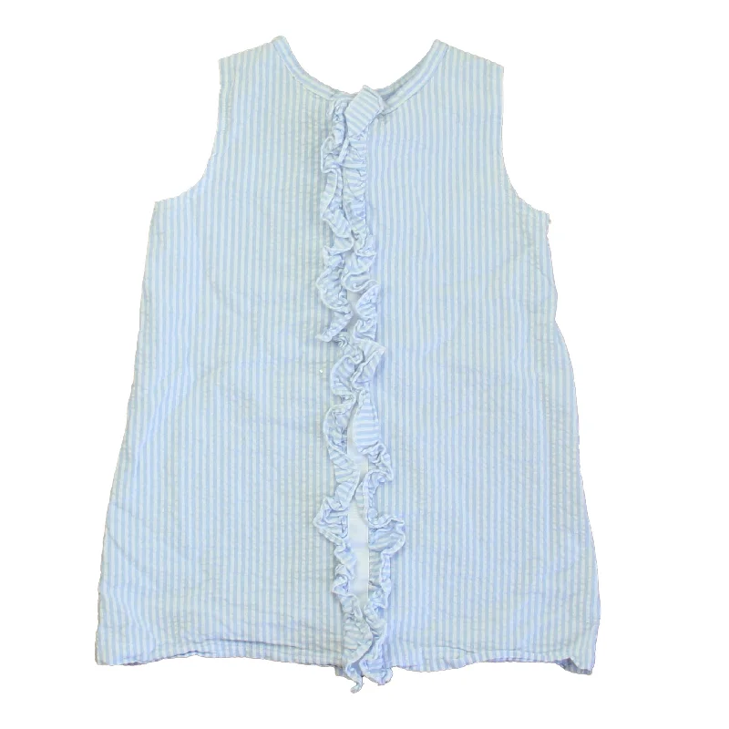 Exclusive Savings The Groovy Gator Girls Blue | White Seersucker Dress