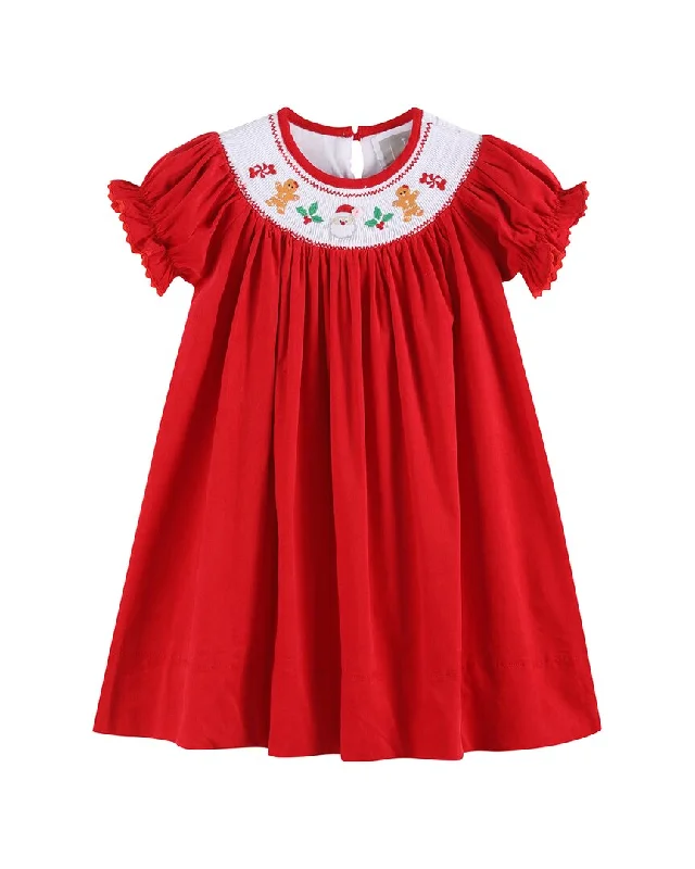 Price Drop Lil Cactus Corduroy Christmas Smocked Bishop Dress