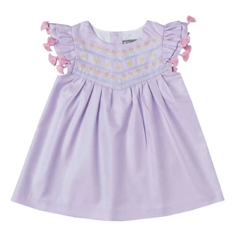 Online Specials Girls' Embroidered Dress In Lavender