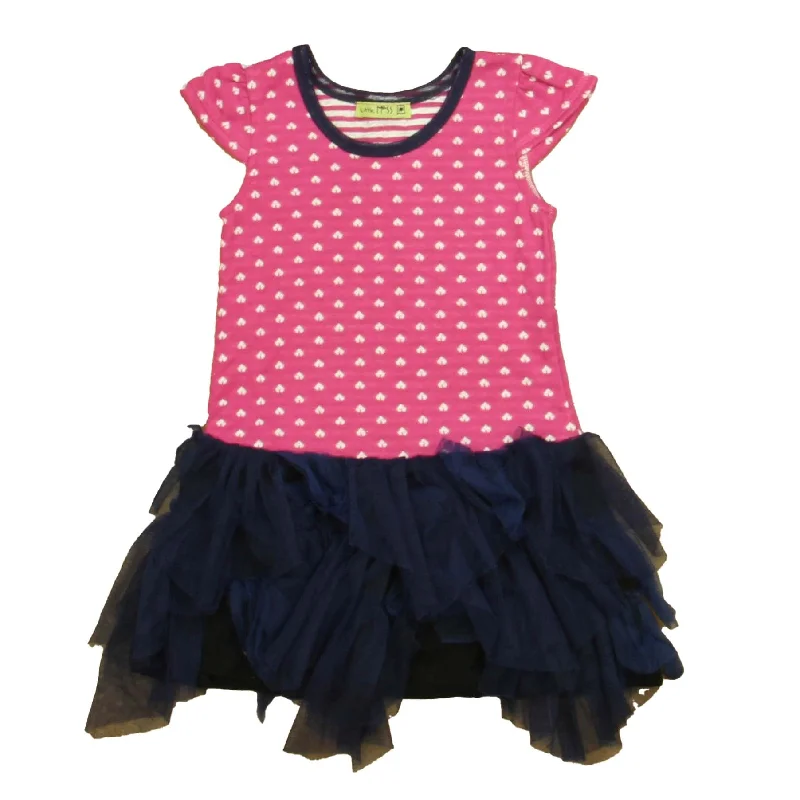 Year-End Sale Little Mass Girls Pink | Navy Dress