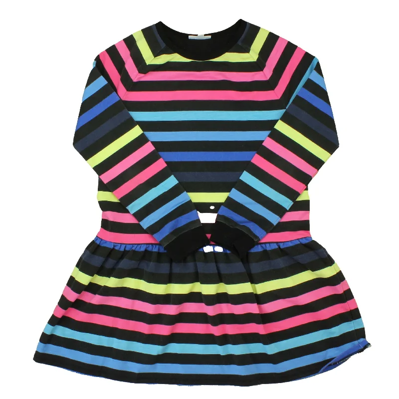 Mega Sale Rockets Of Awesome Girls Black | Multi | Stripes Dress