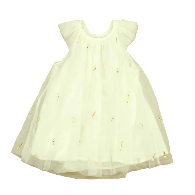 Epic Deals Velveteen Girls White | Gold Flecks Dress
