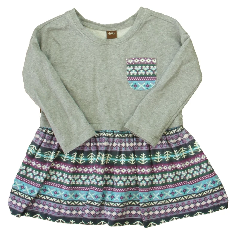 Early Bird Discount Tea Girls Gray | Purple | Green Dress