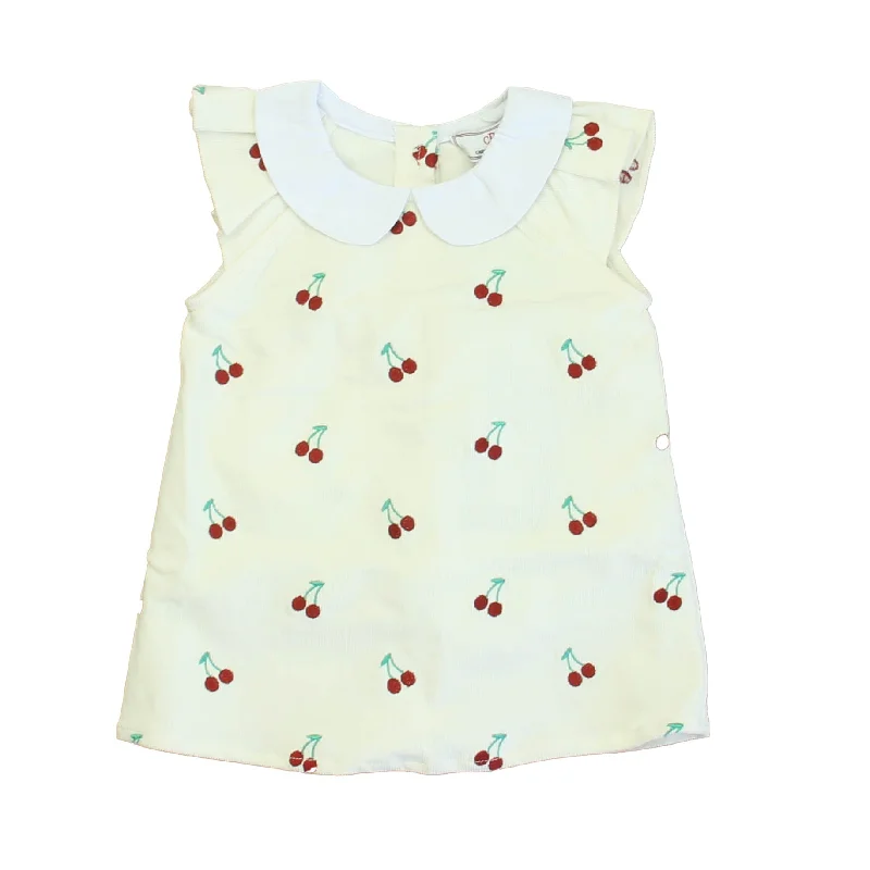 Super Bargain Classic Prep Girls Cannoli Cream with Cherries Dress