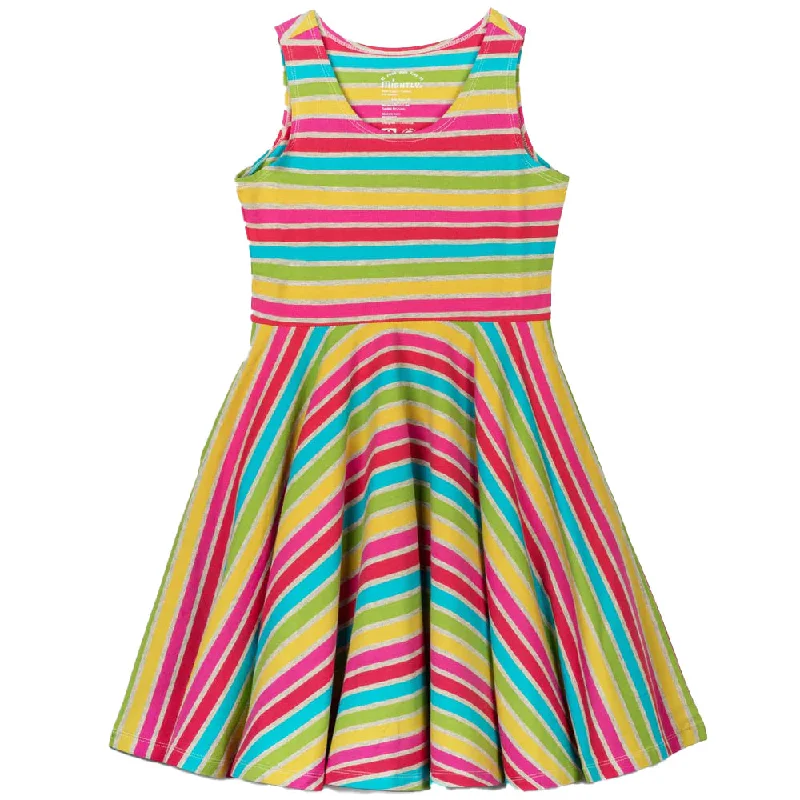 Deal Explosion Mightly Girls Rainbow Stripe Dress