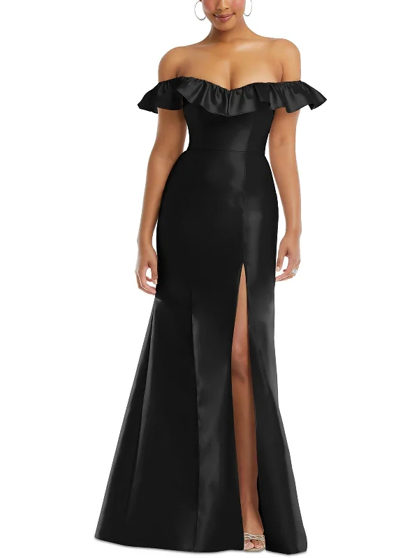 Customer Appreciation Sale Womens Ruffled Polyester Evening Dress
