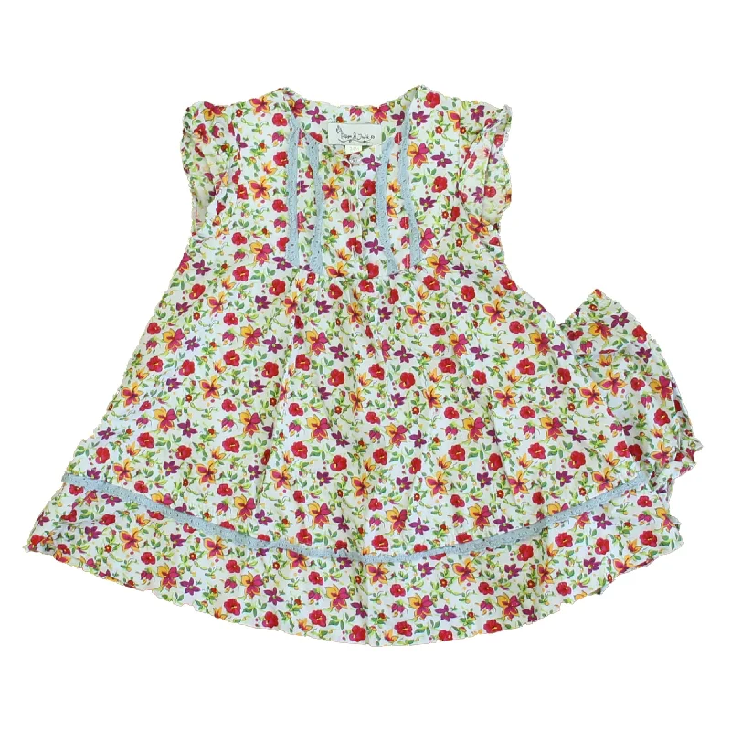 Deep Discounts Pippa & Julie Girls White | Pink Floral Dress
