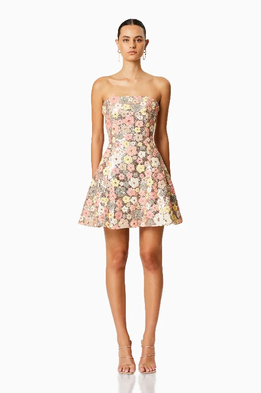 Early Access Forsythia Strapless Mini Dress In Multi