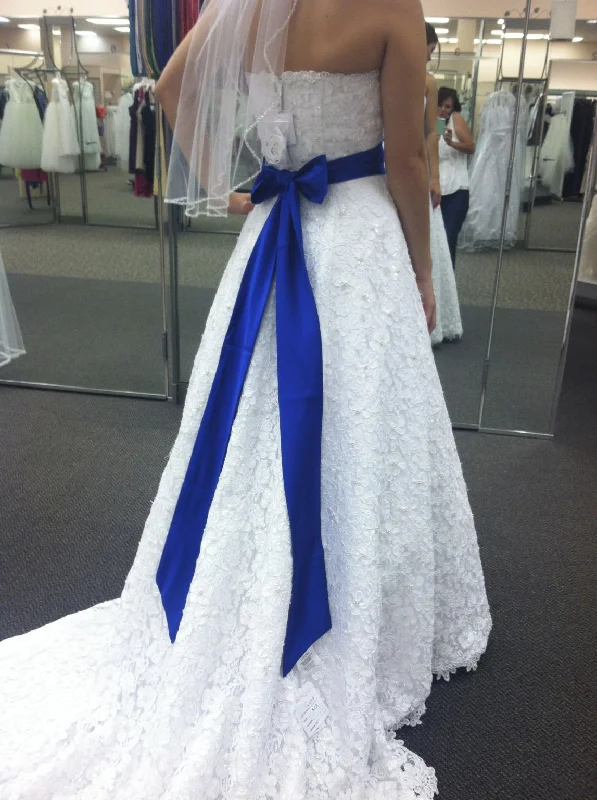 Value Deals David's Bridal Allover Beaded Corded Lace A-Line Gown/ CT2406